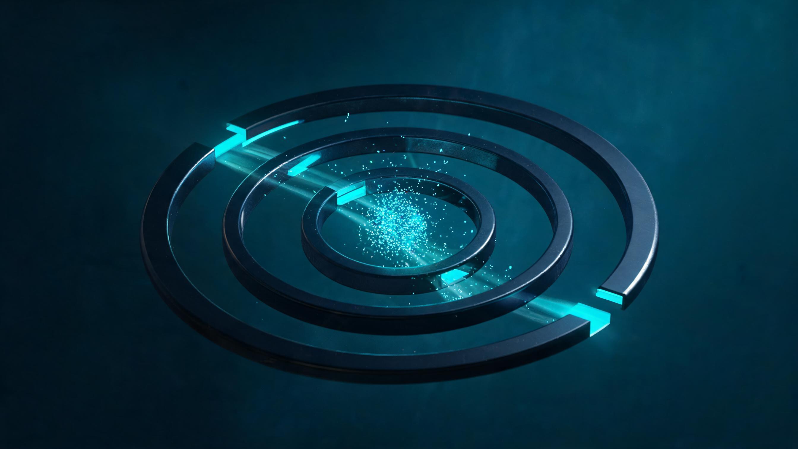 Four concentric validation rings, each with unique aperture criteria; only particles passing all four converge into a dense central cluster, symbolizing the checklist's four layers of verifiable criteria.