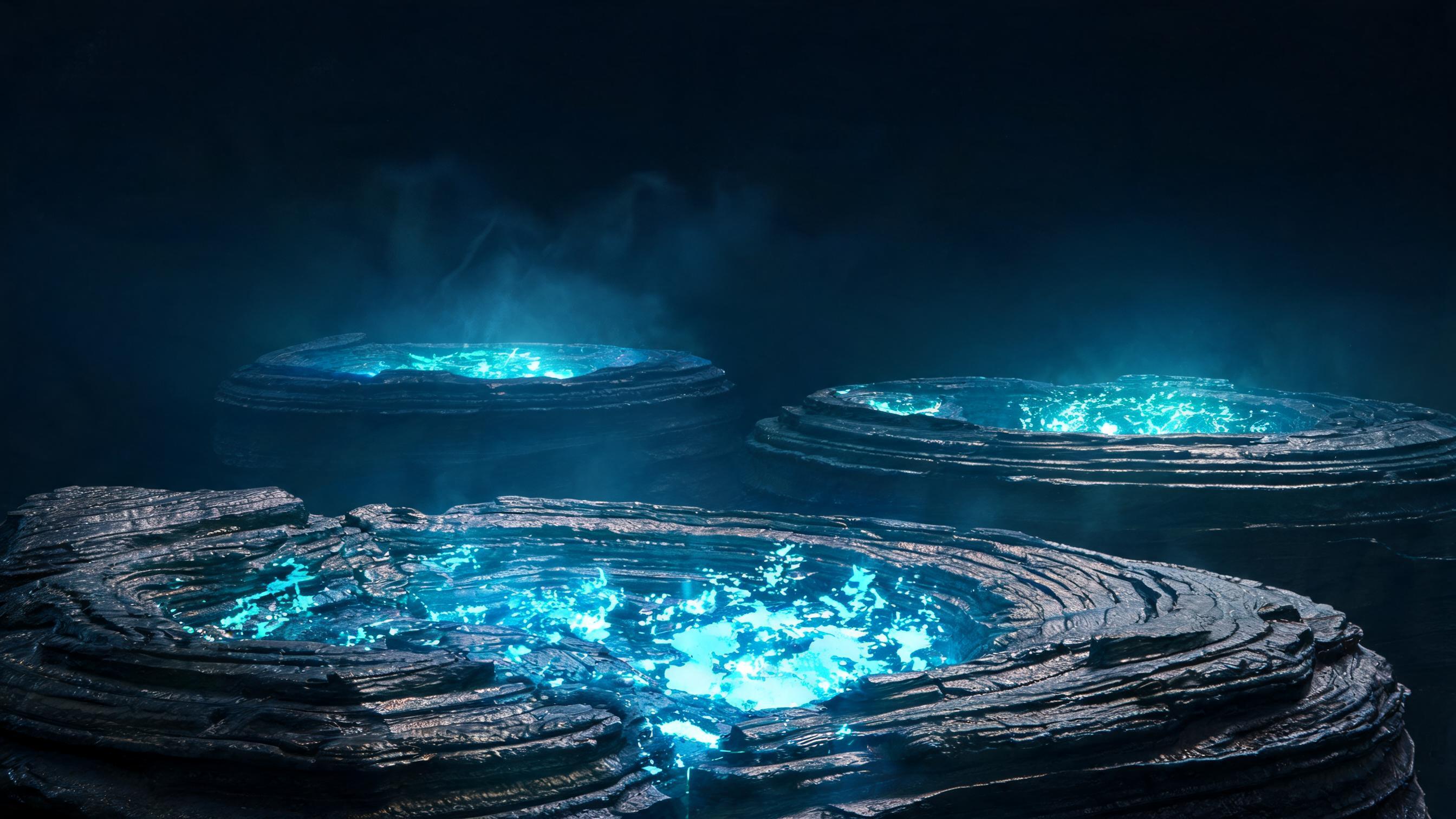 Three sedimentary basins with varying depths in dark space, representing the distribution of cited source types